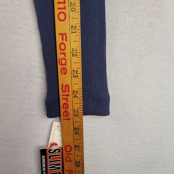 Vintage 90s Levi's Size M Slim Ribs Long Sleeve Henley Shirt Cotton Navy Blue - Picture 9 of 9